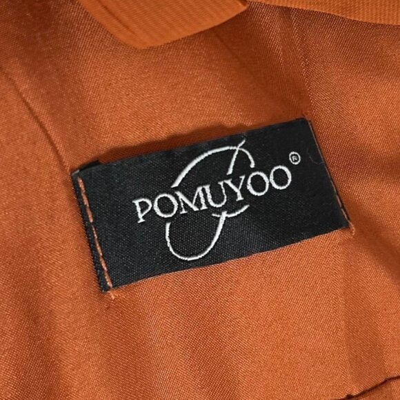 Pomuyoo Milani Orange High Low Sleeveless V-Neck Chiffon Bridesmaid Dress Size 4 - Picture 8 of 9